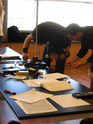 Students taking measurements in physics lab
