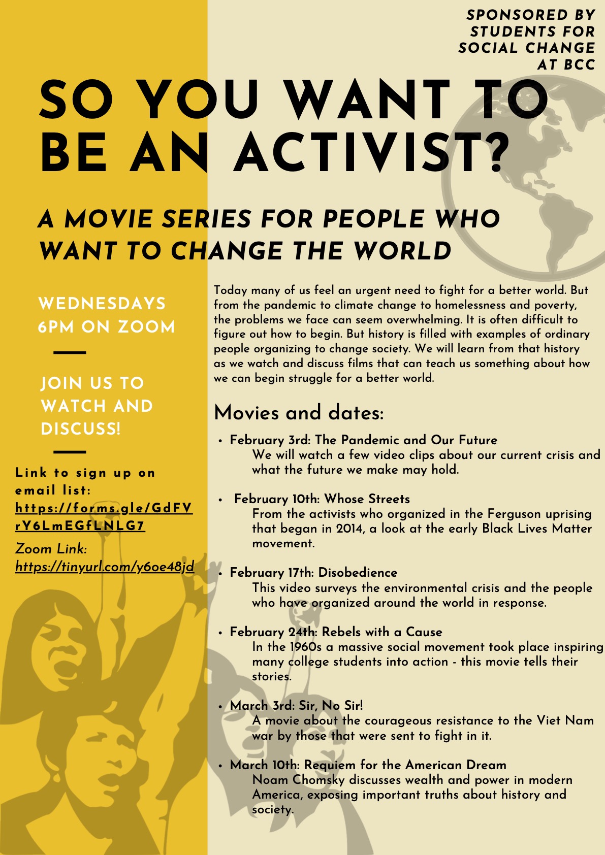 The Pandemic and our Future (So You Want To Be An Activist? film series) at 6pm